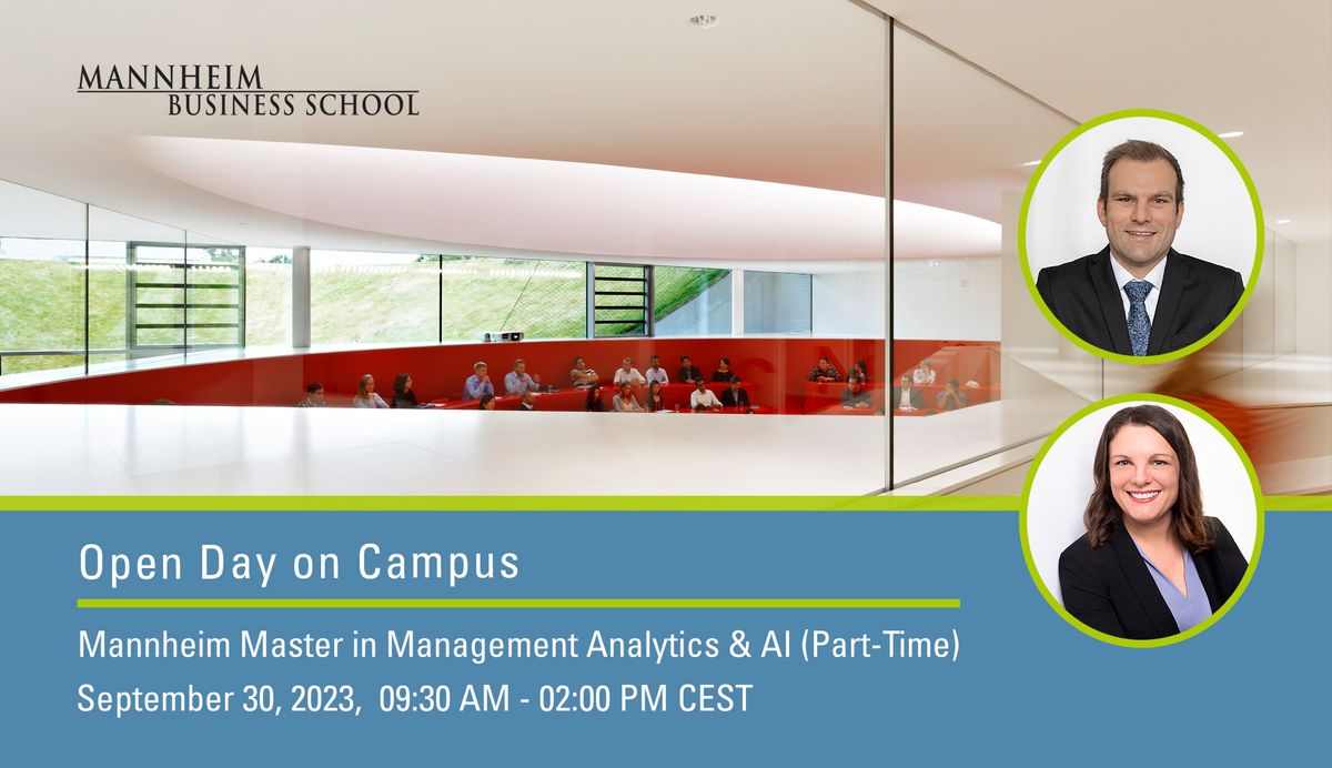 Mannheim Master in Management Analytics & AI (PartTime) Open Day, September 30, 2023