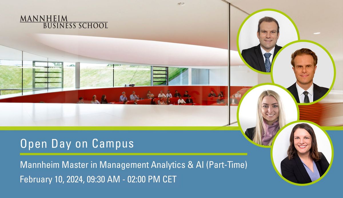 Mannheim Master in Management Analytics & AI (PartTime) Open Day, February 10, 2024